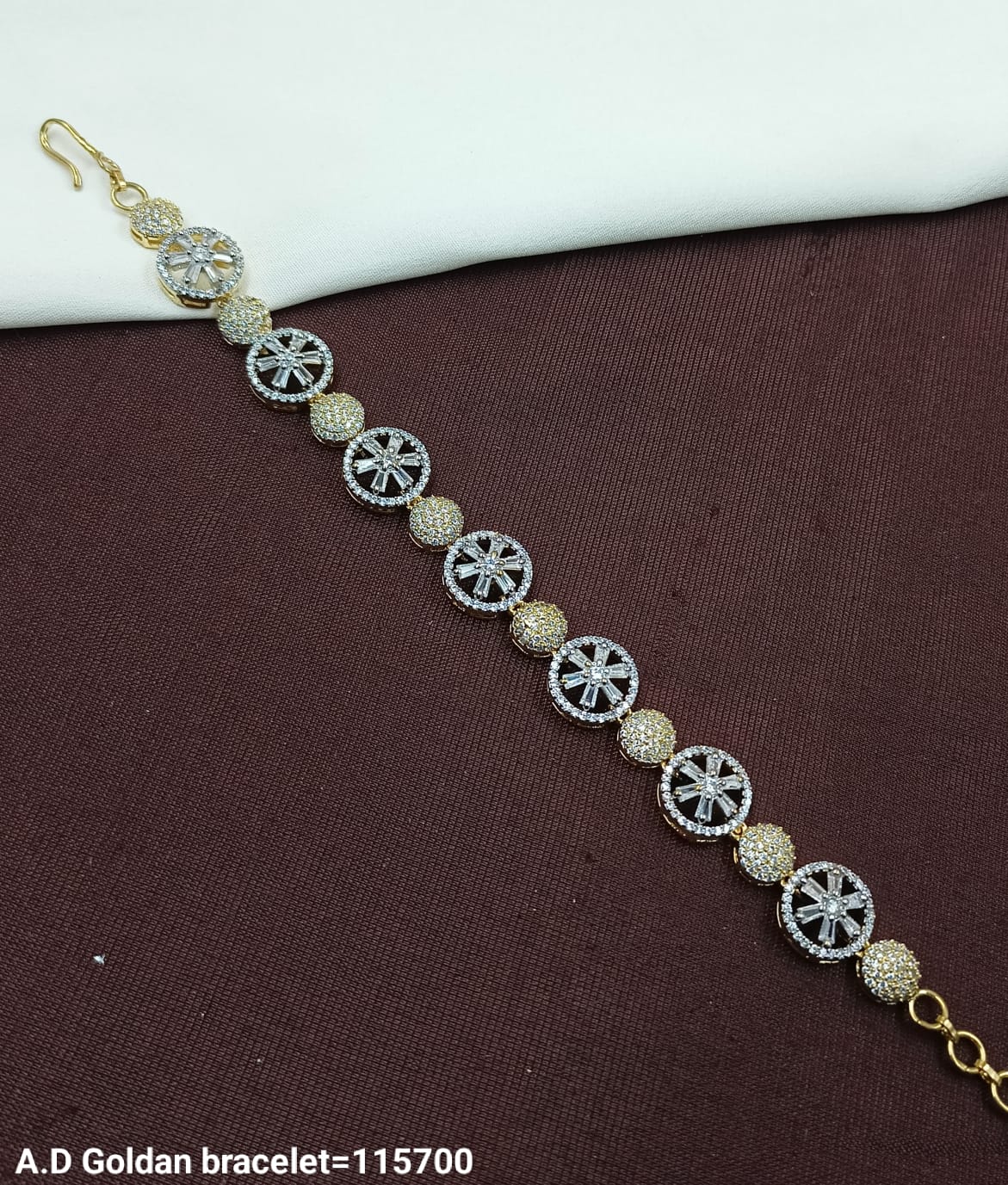 Elegant Two-Tone Gold and Silver Sparkle Bracelet – A.D Goldan Collection